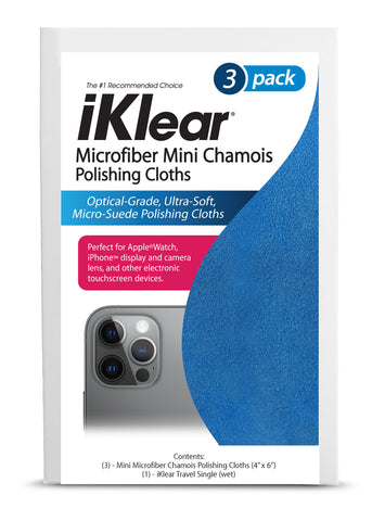 iKlear Travel Size Microfiber "Chamois" Cloths (3 Pack)