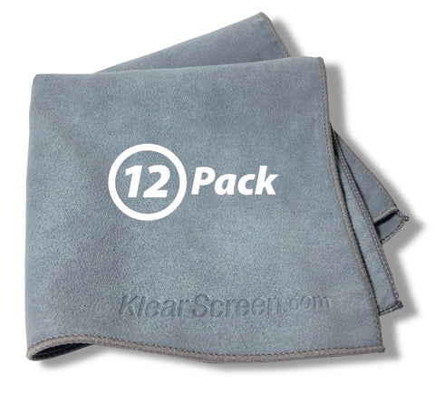 Klear Screen Microfiber "Chamois" Cloths 12pk. Gray