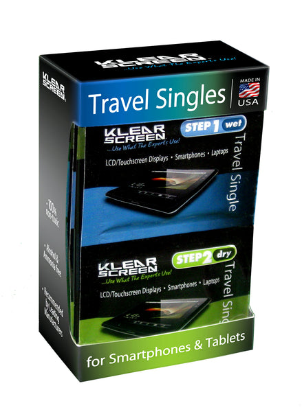 Klear Screen Travel Singles (Step 1 Wet/Step 2 Dry) (12 QTY) – Klear ...