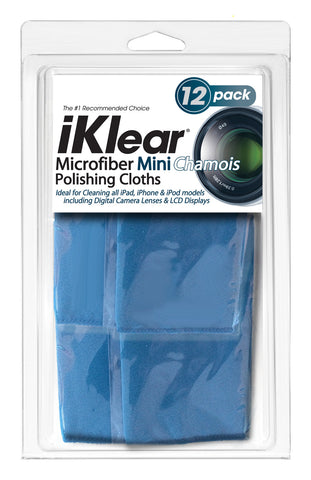 iKlear Travel Size Microfiber "Chamois" Cloths (12 Pack)