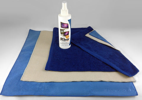iKlear 8 oz. Spray Bottle and three cloth combination - Eco-Friendly Package
