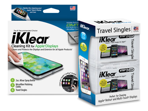 iKlear 2 oz. Cleaning Kit and iKlear Travel Singles Combo Pack